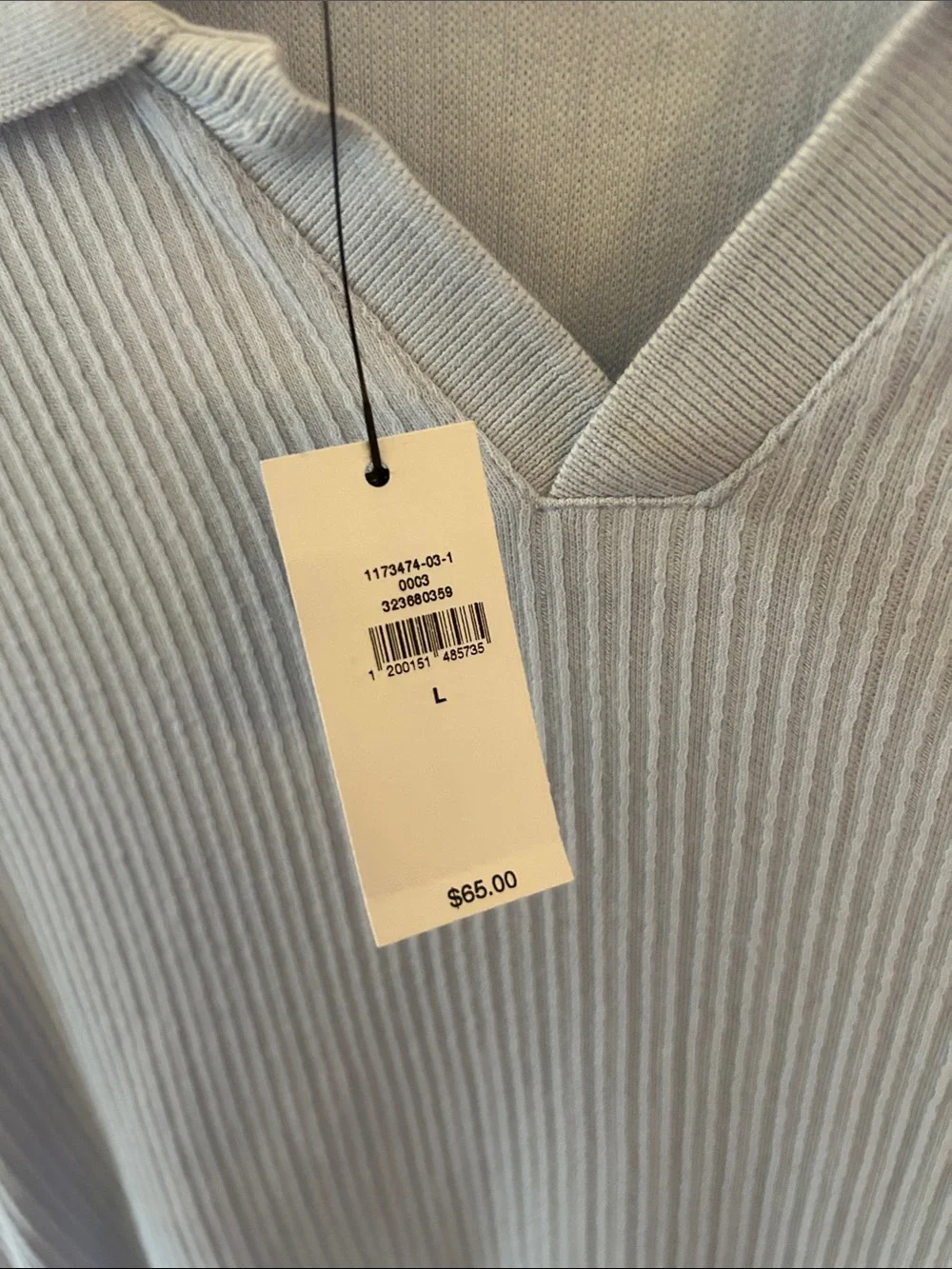 Banana Republic Light Blue Ribbed Polo NWT
